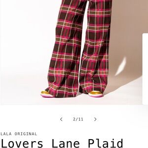 Dressed in LALA Wide Leg Pants Brown and Pink